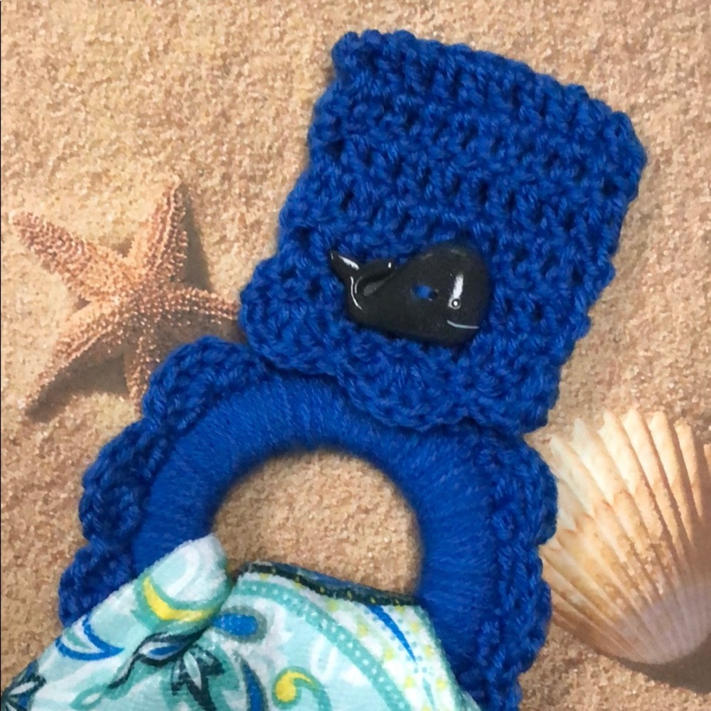 Whale kitchen towel hanger nautical beach gift